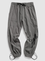 Pantalon Cargo à Imprimé Lettre à Jambe Large à Pieds Etroits Xl Gris
