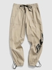 Pantalon Cargo à Imprimé Lettre à Jambe Large à Pieds Etroits Xl Kaki léger