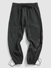 Pantalon Cargo à Imprimé Lettre à Jambe Large à Pieds Etroits Xl Noir