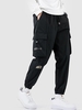 Pantalon Cargo à Imprimé Lettre avec Large Poches Design Xl Noir