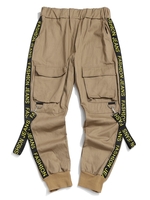 Pantalon Cargo à Imprimé Lettre avec Sangle Vêtement Technique 2xl Café lumière