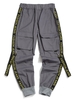 Pantalon Cargo à Imprimé Lettre avec Sangle Vêtement Technique S Cendre gris