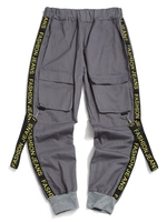 Pantalon Cargo à Imprimé Lettre avec Sangle Vêtement Technique S Cendre gris