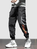 Pantalon Cargo à Imprimé Lettre en Blocs de Couleurs Vêtement technique Xl Noir