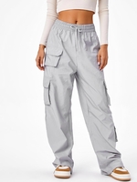 Pantalon Cargo à Jambe Large à Cordon L Gris clair