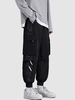 Pantalon Cargo 3D à Pieds de Poutre avec Poche à Cordon M Noir