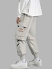 Pantalon Cargo 3D à Pieds de Poutre avec Poche à Cordon S Gris clair