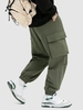 Pantalon Cargo 3D à Pieds Etroits avec Poche L Vert profond