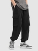 Pantalon Cargo 3D à Pieds Etroits avec Poche M Noir