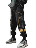 Pantalon Cargo Applique Contrasté Détaillé à Cordon Vêtement Technique Streetwear L Jaune
