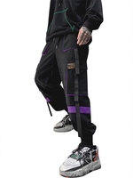 Pantalon Cargo Applique Contrasté Détaillé à Cordon Vêtement Technique Streetwear Xs Pourpre