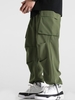 Pantalon Cargo avec Multi-Poches Design Ourlet à Cordon L Vert profond