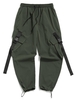 Pantalon Cargo Bouclé à Bretelle avec Multi-Poches Vêtement Technique Xs Vert jungle