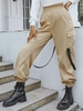 Pantalon Cargo Bouclé à Pieds Etroits avec Poches M Café lumière