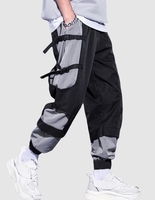 Pantalon Cargo Bouclé avec Poches Xxl Noir