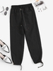 Pantalon Cargo Bouclé Cousu à Cordon M Noir
