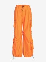 Pantalon Cargo Boucle en Parachute à Cordon L Orange