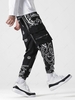 Pantalon Cargo Cachemire Imprimé Contrasté Streetwear Esthétique Y2K Xl Noir