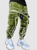 Pantalon Cargo Cachemire Imprimé Contrasté Streetwear Esthétique Y2K Xs Vert armée