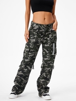 Pantalon Cargo Camouflage à Taille Basse M