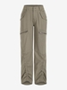 Pantalon Cargo Chiné à Taille Basse avec Poches L Café