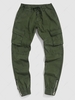 Pantalon Cargo de Couleur Unie à Ourlet 32 Vert profond