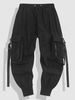 Pantalon Cargo de Couleur Unie à Plusieurs Poches Vêtement technique Xxl Noir