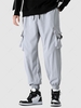 Pantalon Cargo de Couleur Unie avec Cordon de Serrage 2xl Nuage gris
