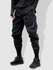 Pantalon Cargo de Couleur Unie avec Poches et Cordon Vêtement Technique L Noir