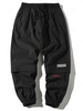 Pantalon Cargo de Jogging Applique à Imprimé Lettre à Cordon Xs Noir