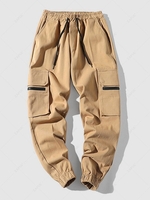 Pantalon Cargo de Jogging Boucle et Multi-Poches Design M Sable