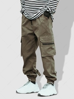 Pantalon Cargo de Jogging Boucle et Multi-Poches Design M Vert armée