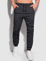 Pantalon Cargo de Jogging en Couleur Unie avec Multi-Poches à Cordon L Noir
