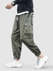 Pantalon Cargo de Jogging en Couleur Unie avec Multi-Poches Design Xl Vert armée
