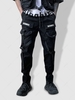 Pantalon Cargo de Jongging Découpée avec Lettre Vêtement Technique L Noir