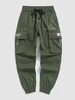Pantalon Cargo de Neuf Minutes à Imprimé Lettre Brillante M Vert armée
