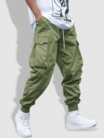 Pantalon Cargo de Sport avec Poche à Rabat et Cordon de Serrage Techwear S Vert profond