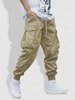 Pantalon Cargo de Sport avec Poche à Rabat et Cordon de Serrage Techwear Xl Café lumière