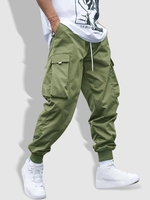 Pantalon Cargo de Sport avec Poche à Rabat et Cordon de Serrage Techwear Xl Vert profond