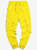Pantalon Cargo de Sport Elastique Long Ruban avec Poches Vêtement Technique 3xl Jaune