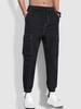 Pantalon Cargo Elastique Multi-Poches Design Surpiqûres M Noir