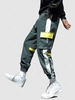 Pantalon Cargo en Blocs de Couleurs 3D à Pieds Etroits avec Poche à Rabat L Jaune
