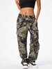 Pantalon Cargo Fuselé à Imprimé Branche D
