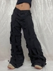 Pantalon Cargo Jointif Parachute à Jambe Large L Noir