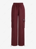 Pantalon Cargo Lettre à Jambe Large à Cordon S Rouge foncé