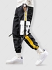 Pantalon Cargo Multi-poches en Couleur Jointive Design Streetwear L Noir