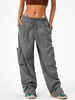 Pantalon Cargo Noué Bouffant avec Poche M Gris foncé