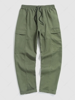 Pantalon Cargo Patch Design avec Multi-Poches M Vert armée