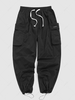 Pantalon Cargo Technique Décontracté Plissé Lâche 3xl Noir