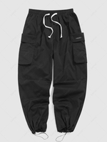 Pantalon Cargo Technique Décontracté Plissé Lâche 3xl Noir